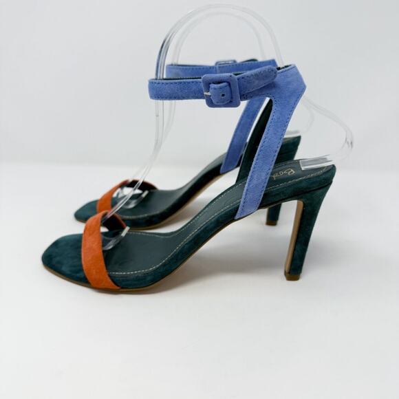 Boden Color Block Suede Strappy Stiletto Heels Women's EU 37/US Size 6 Open Toe - Picture 3 of 9
